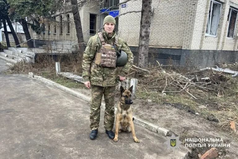 Працював під обстрілами на Донеччині: бельгійська вівчарка Флек служитиме на Черкащині