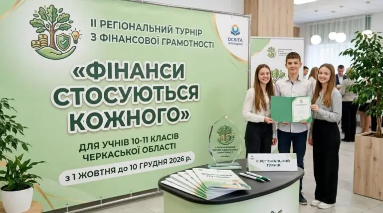 На Черкащині стартував набір учасників на регіональний турнір із фінансової грамотності